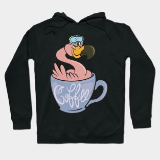 Flamingo drink coffee Hoodie